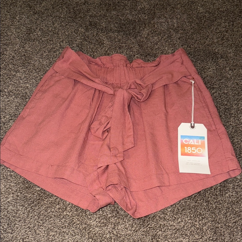 Women's High Waist Mauve Shorts